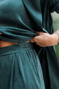 Deep Teal Chic Blazer Suit – Effortless Elegance Two-Piece Set