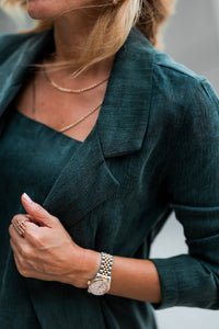 Deep Teal Chic Blazer Suit – Effortless Elegance Two-Piece Set