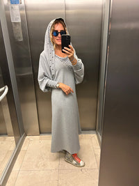 Grey Studded Jersey Blazer and Dress Set