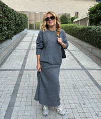 Rhinestone Gray Pullover