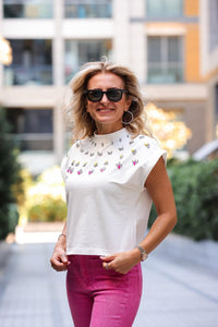 Rhinestone-Embellished Top