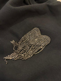 Black Studded Sweatshirt Dress – Effortless Chic with an Edge