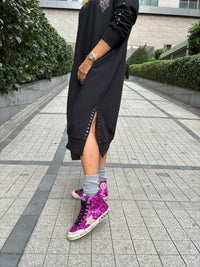 Black Studded Sweatshirt Dress – Effortless Chic with an Edge