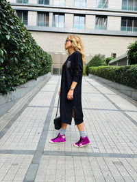 Black Studded Sweatshirt Dress – Effortless Chic with an Edge