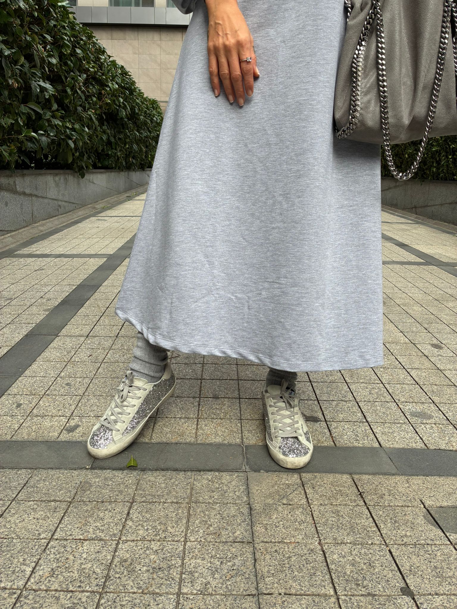 Grey Studded Jersey Blazer and Dress Set