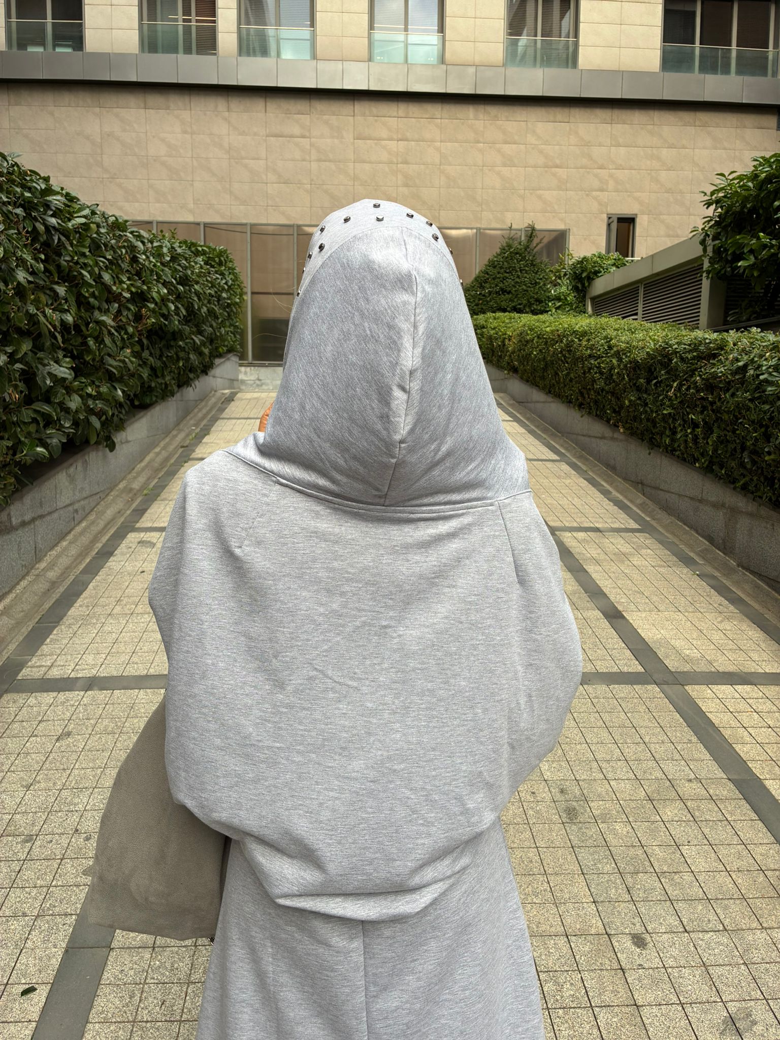 Grey Studded Jersey Blazer and Dress Set