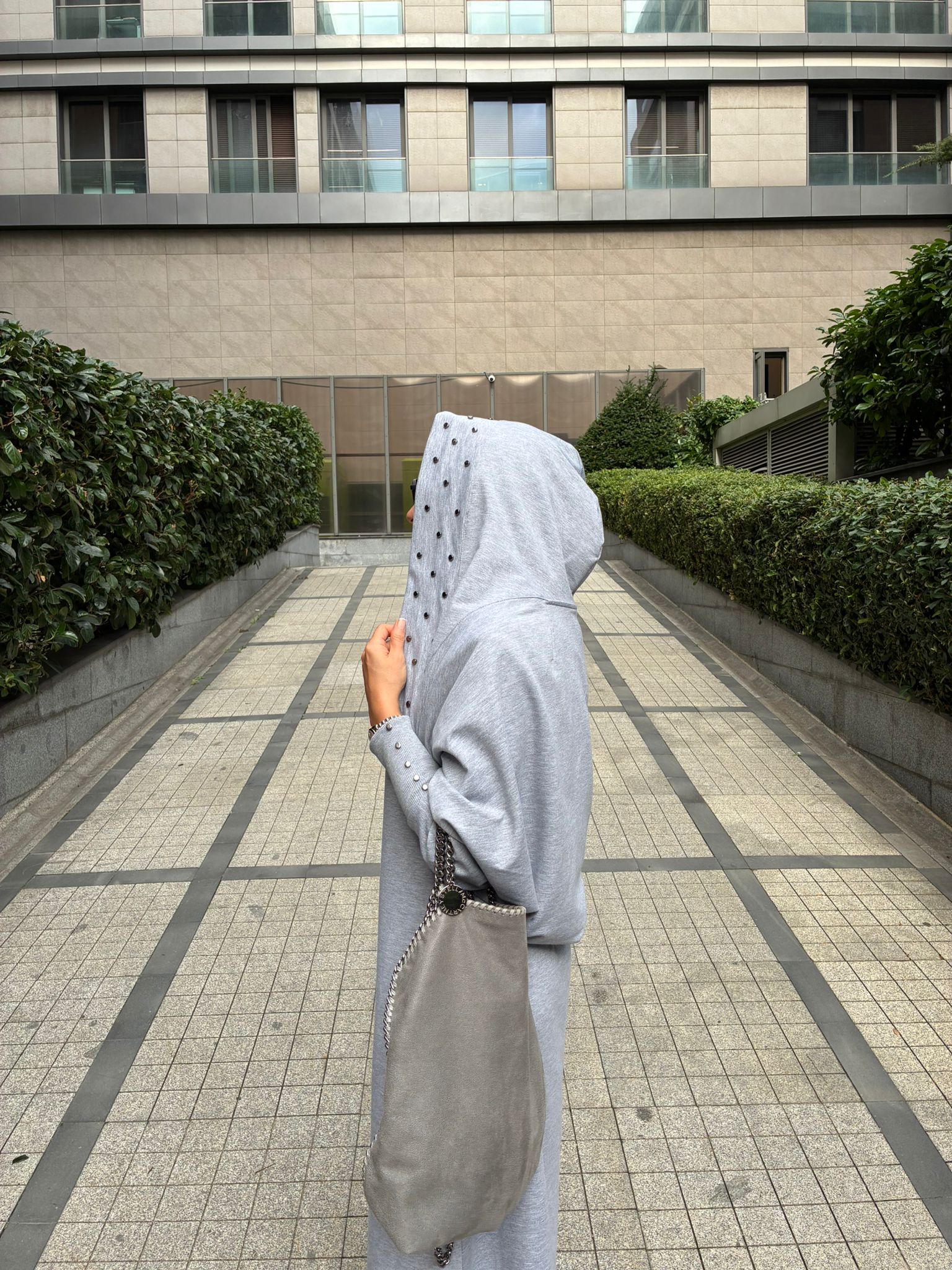 Grey Studded Jersey Blazer and Dress Set