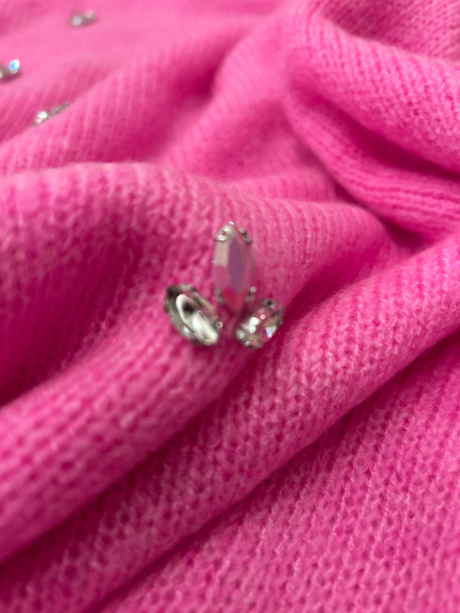 Luxury Sugar Pink Crystal Knit Pullover