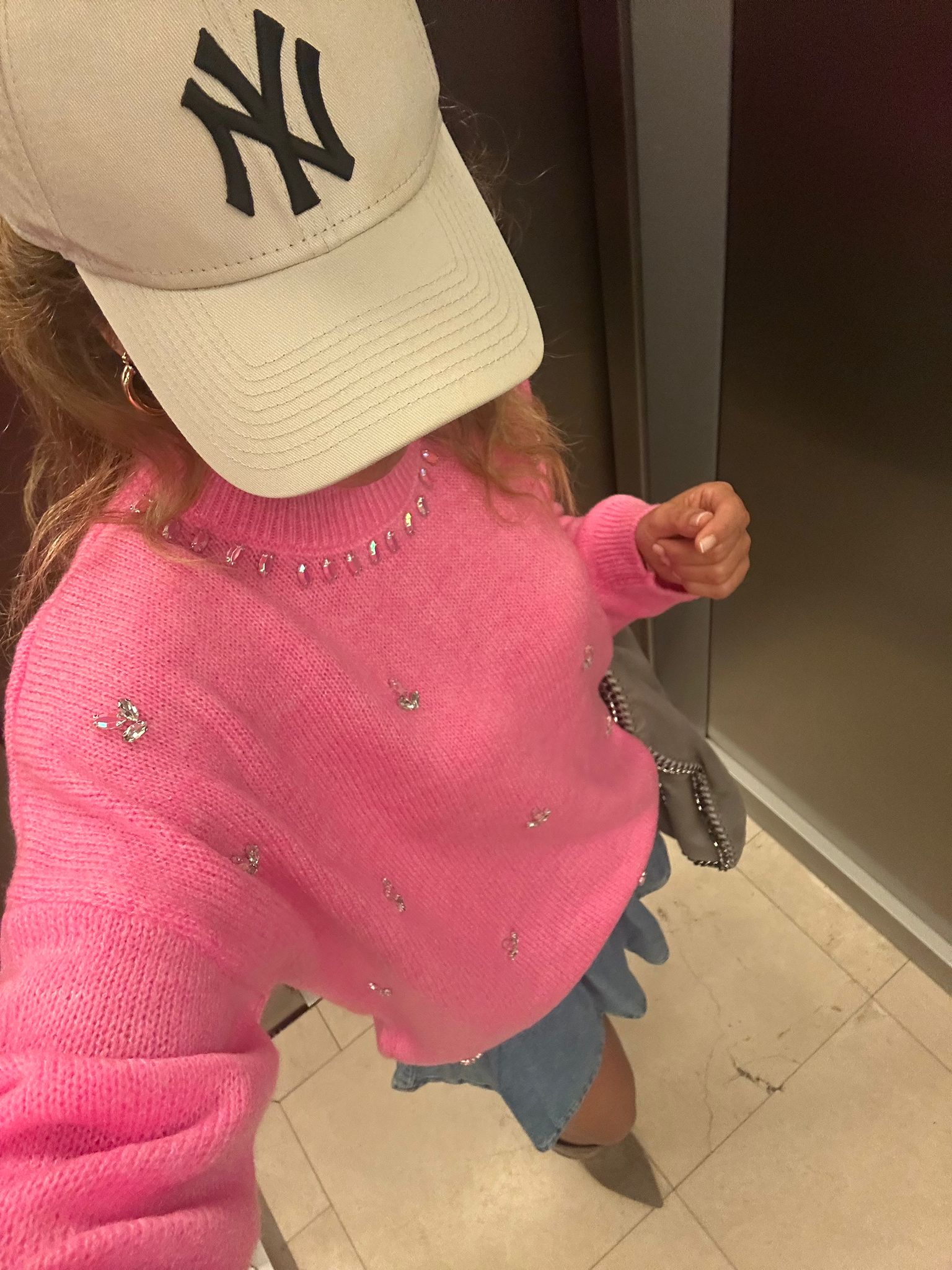 Luxury Sugar Pink Crystal Knit Pullover