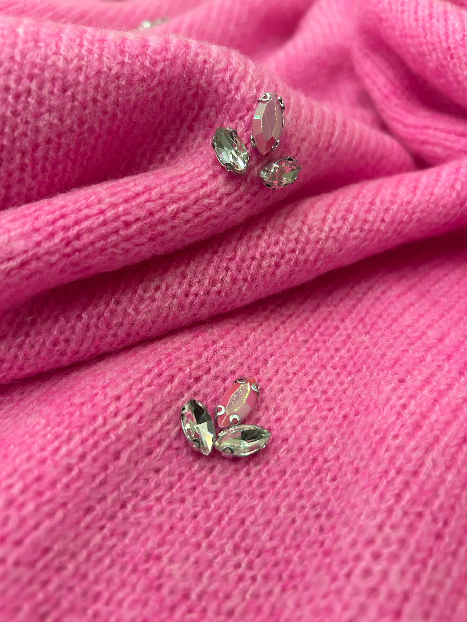 Luxury Sugar Pink Crystal Knit Pullover