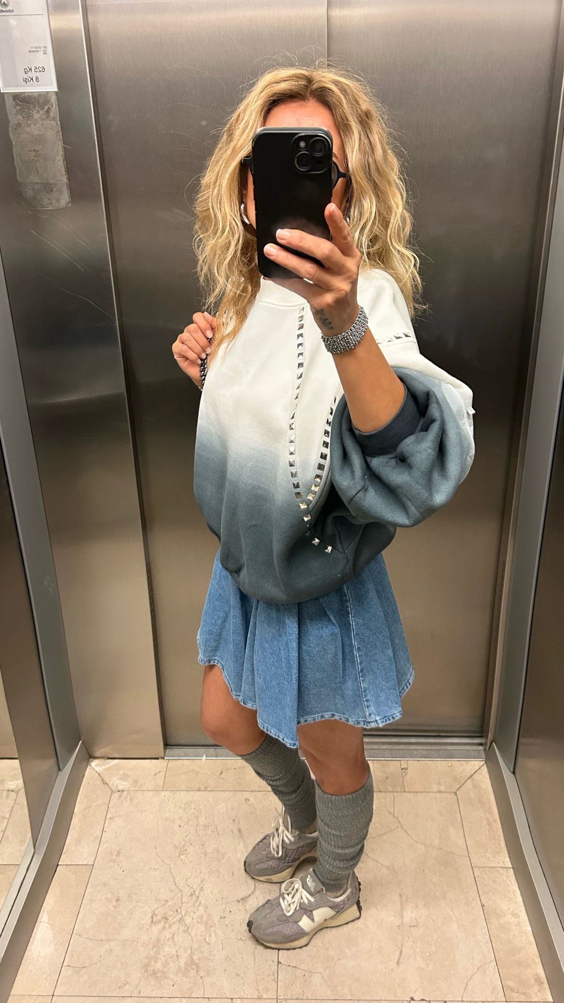 Luxury Ombre Sweatshirt with Stud Embellishments