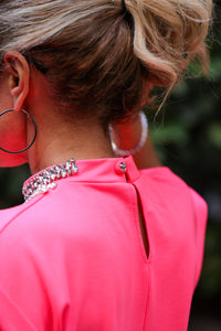 Rhinestone-Embellished Pink Top
