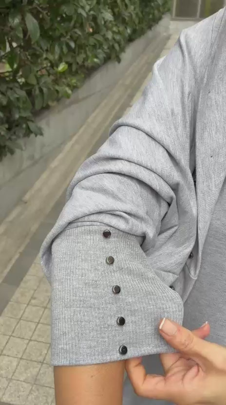 Grey Studded Jersey Blazer and Dress Set