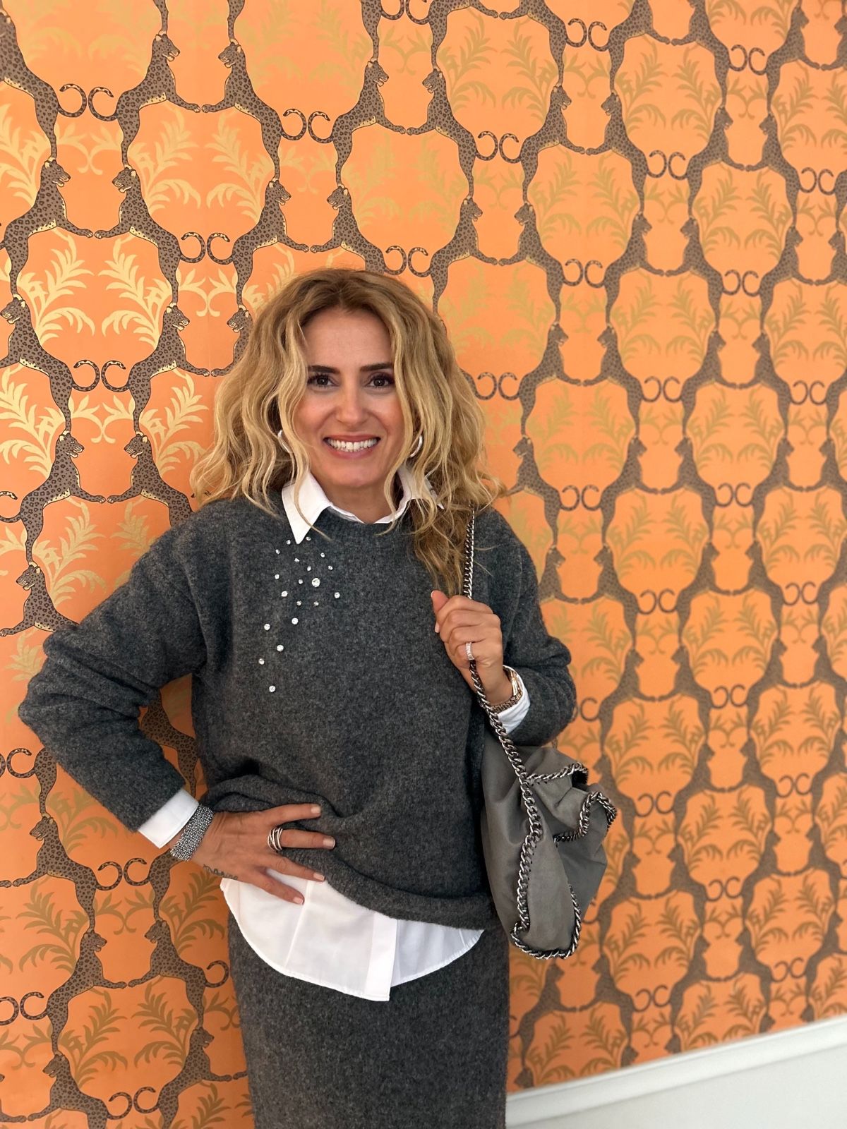 Rhinestone Gray Pullover